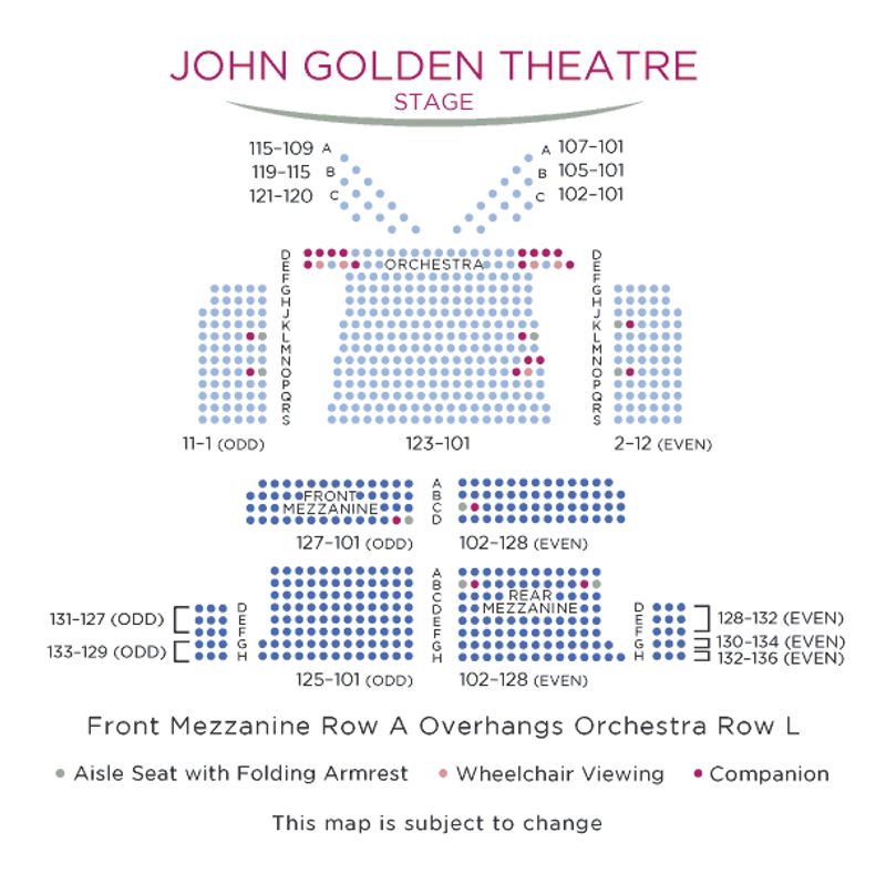 John Golden Theatre (Broadway) Seating Chart