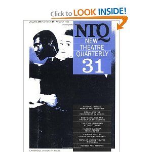 New Theatre Quarterly 31: Volume 8, Part 3 Cover