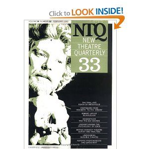 New Theatre Quarterly 33: Volume 9, Part 1 Cover