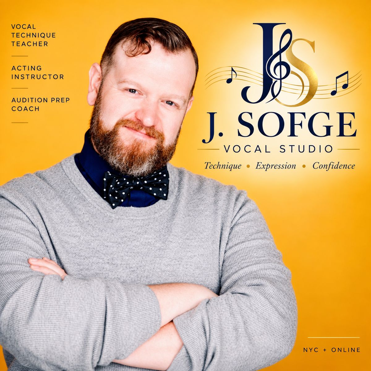 Jason Sofge, voice teacher and founder of The J. Sofge Vocal Studio in New York City. - NYC Voice Lessons for Musical Theatre Performers | The J. Sofge Vocal Studio