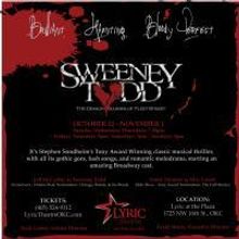 Lyric Theatre Presents SWEENEY TODD At The Plaza Theatre 10/22-11/1