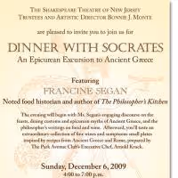 The Shakespeare Theatre of New Jersey Hosts "Dinner with Socrates: An Epicurean…