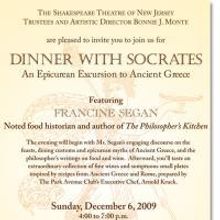 The Shakespeare Theatre of New Jersey Hosts "Dinner with Socrates: An Epicurean Excur