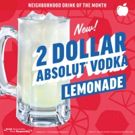 Applebee's' Makes March Sweeter with the New 2 DOLLAR ABSOLUT' Vodka Lemonade