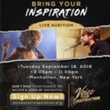 Voice Your Inspiration, National Artist Contest and Live Auditions in NYC