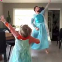 VIDEO: Dad Dances to FROZEN With Son in Matching Elsa Dresses