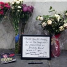 FREEZE FRAME: Neil Simon Memorial Tribute Set Up Outside the Neil Simon Theatre