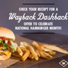 Wayback Burgers Celebrating National Hamburger Day with $5.28 on 5/28