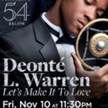 ALADDIN's Deonte L. Warren Debuts Tonight at Feinstein's/54 Below