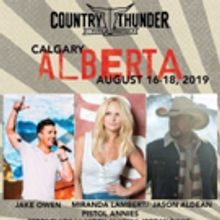 Jason Aldean, Jake Owen, Miranda Lambert To Headline 2019 Country Thunder Alberta