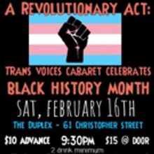 TRANS VOICES CABARET Returns to The Duplex