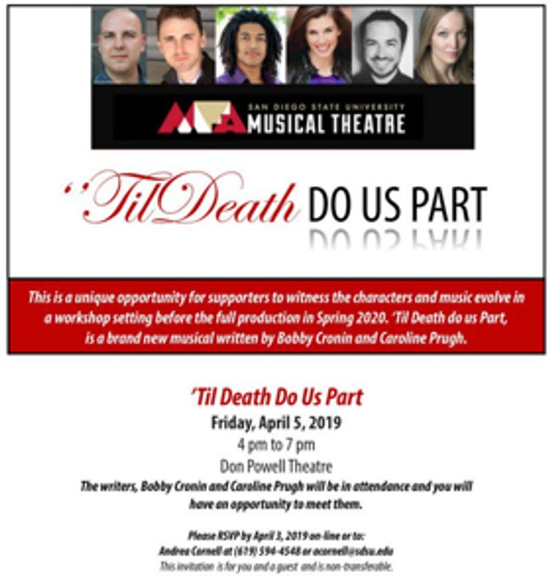 'TIL DEATH DO US PART to be Presented in a Developmental Workshop at San Diego State University Image