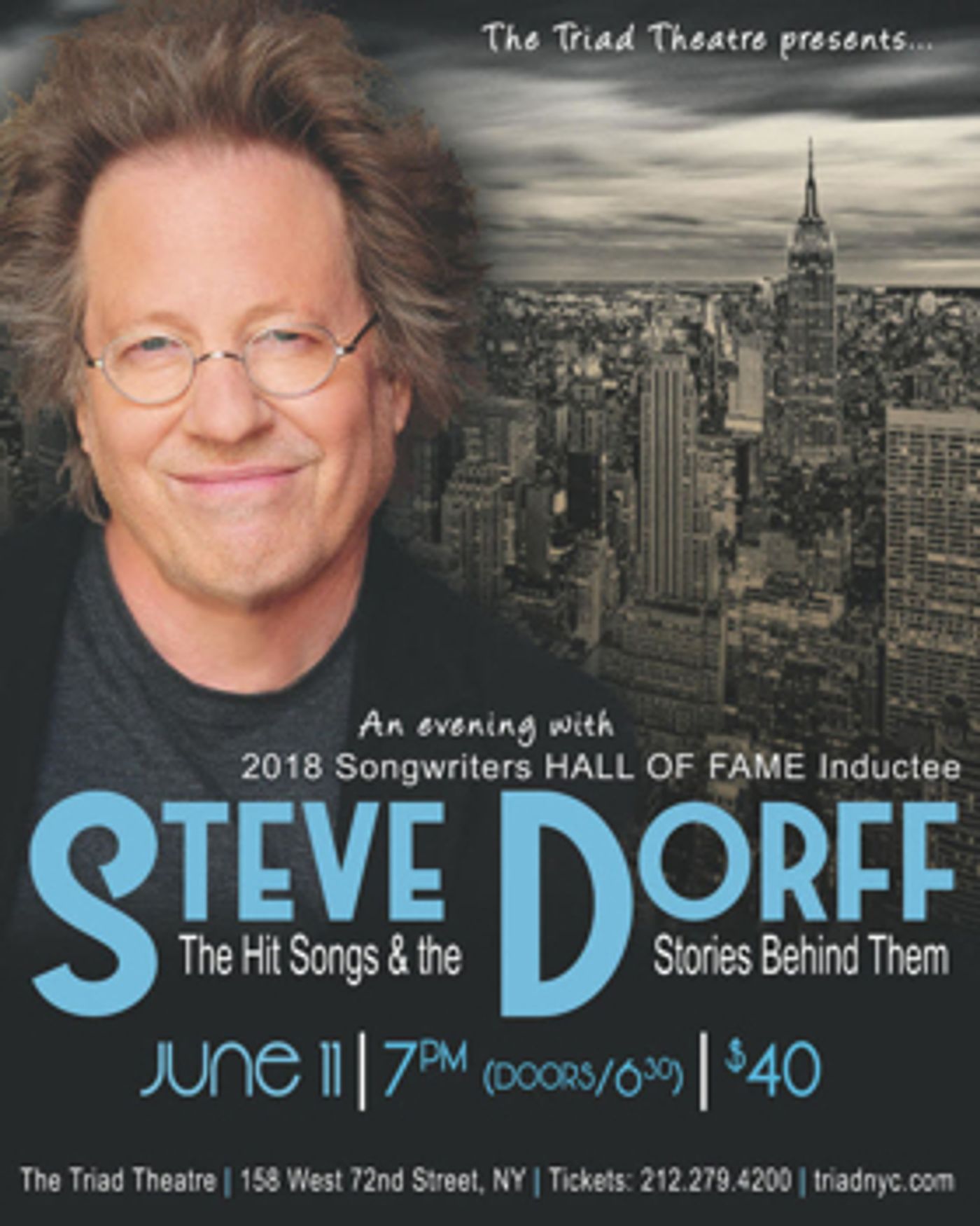 2018 Songwriters Hall of Fame Inductee Steve Dorff to Perform in NYC  Image