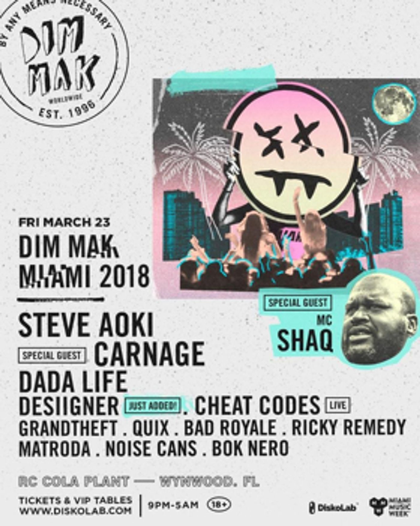Dim Mak Miami 2018 Adds Special Guest MC SHAQ  Image