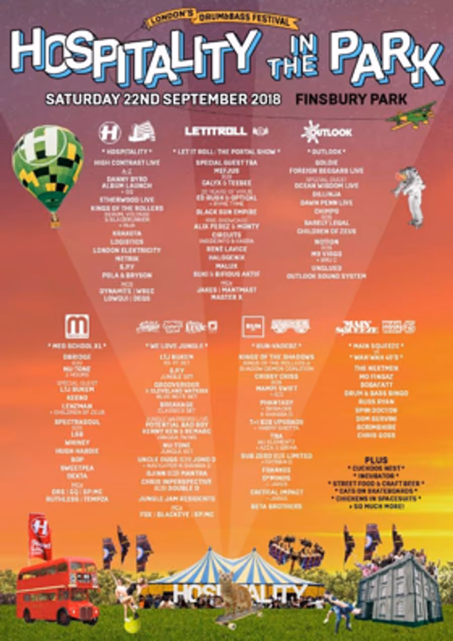 Hospitality In The Park Announces Full Lineup Featuring Goldie, High Contrast, Foreign Beggars & More Image