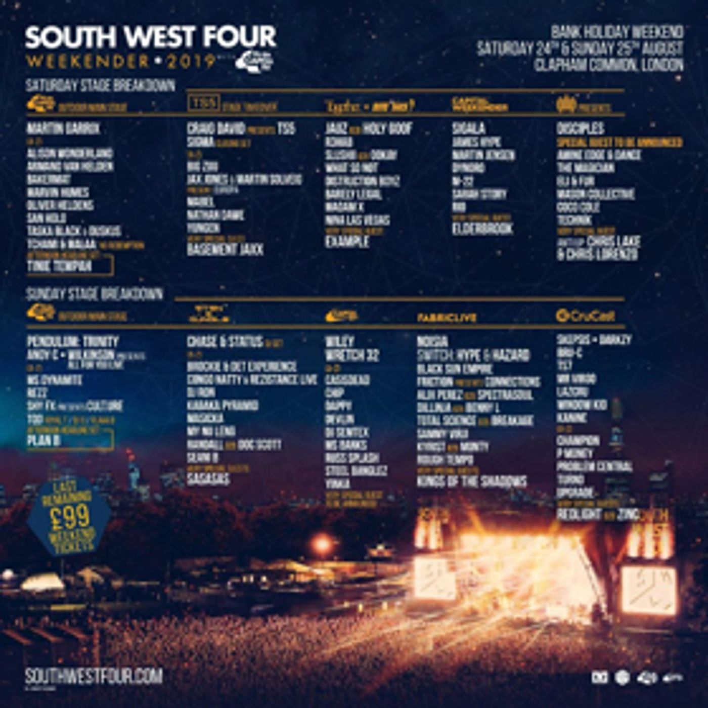 South West Four Festival Adds Example, Holy Goof, Sigala, Elderbrook to Lineup South West Four Festival Adds Example, Holy Goof, Sigala, Elderbrook to Lineup Image