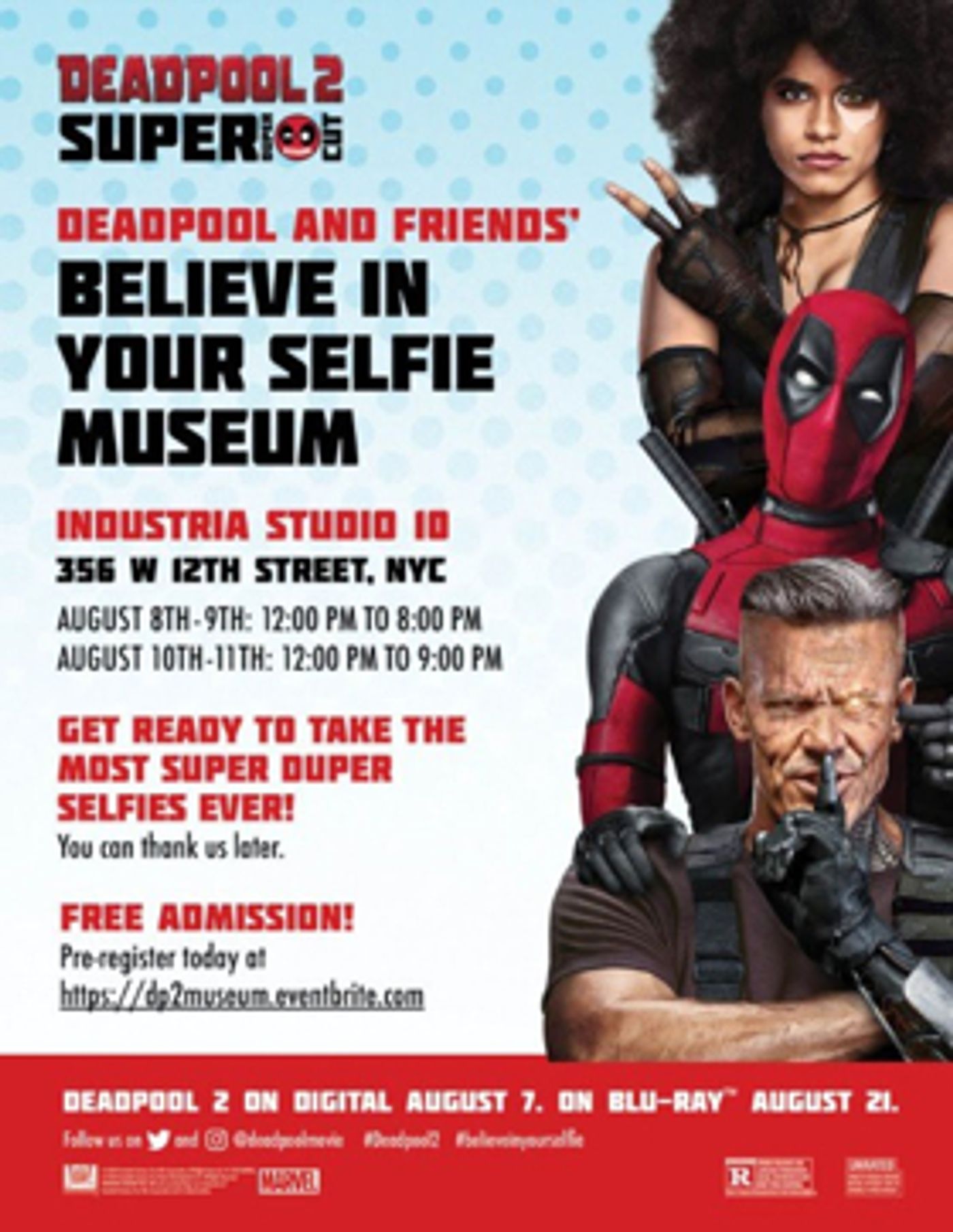 To Celebrate the DVD Release of DEADPOOL 2 Visit the Deadpool and Friends' Believe in Your Selfie Museum To Celebrate the DVD Release of DEADPOOL 2 Visit the Deadpool and Friends' Believe in Your Selfie Museum Image