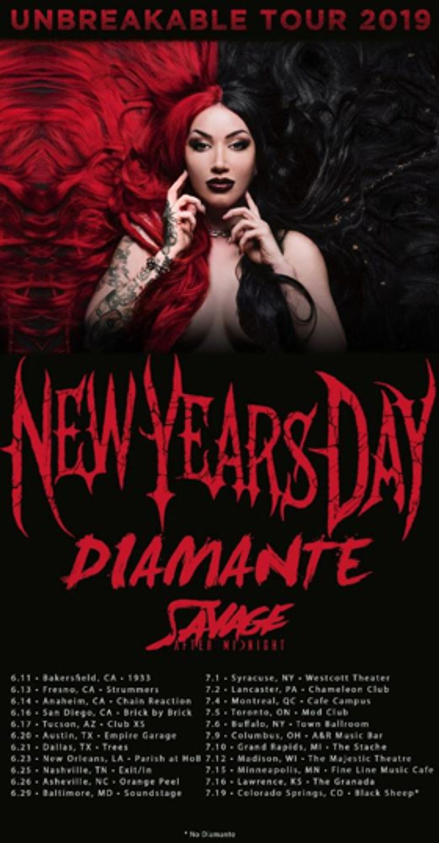 New Years Day Announce 2019 Unbreakable Headline Tour New Years Day Announce 2019 Unbreakable Headline Tour Image