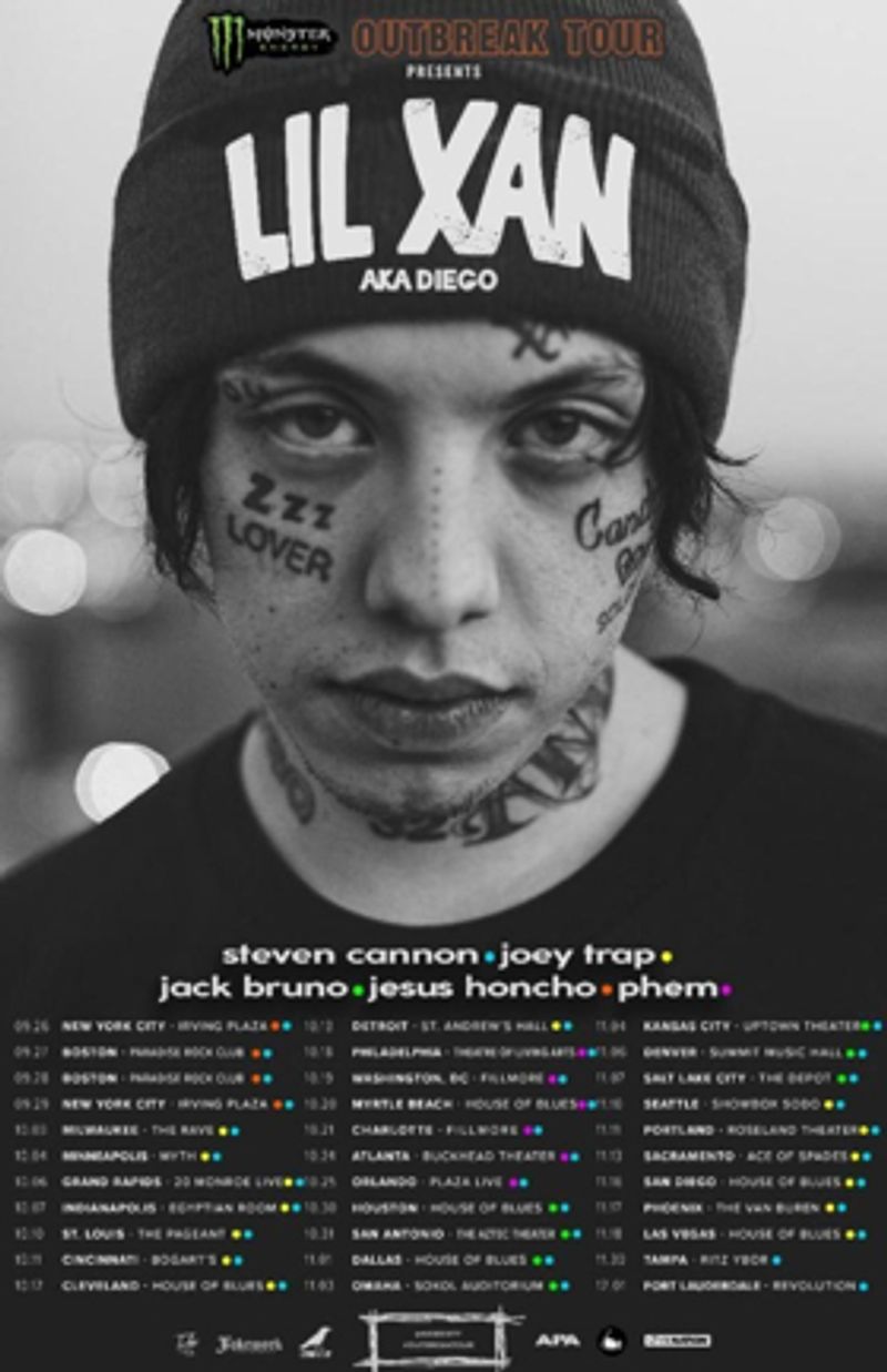 Lil Xan Announces More Dates & Supporting Acts on Monster Energy Outbreak Tour This Fall Image