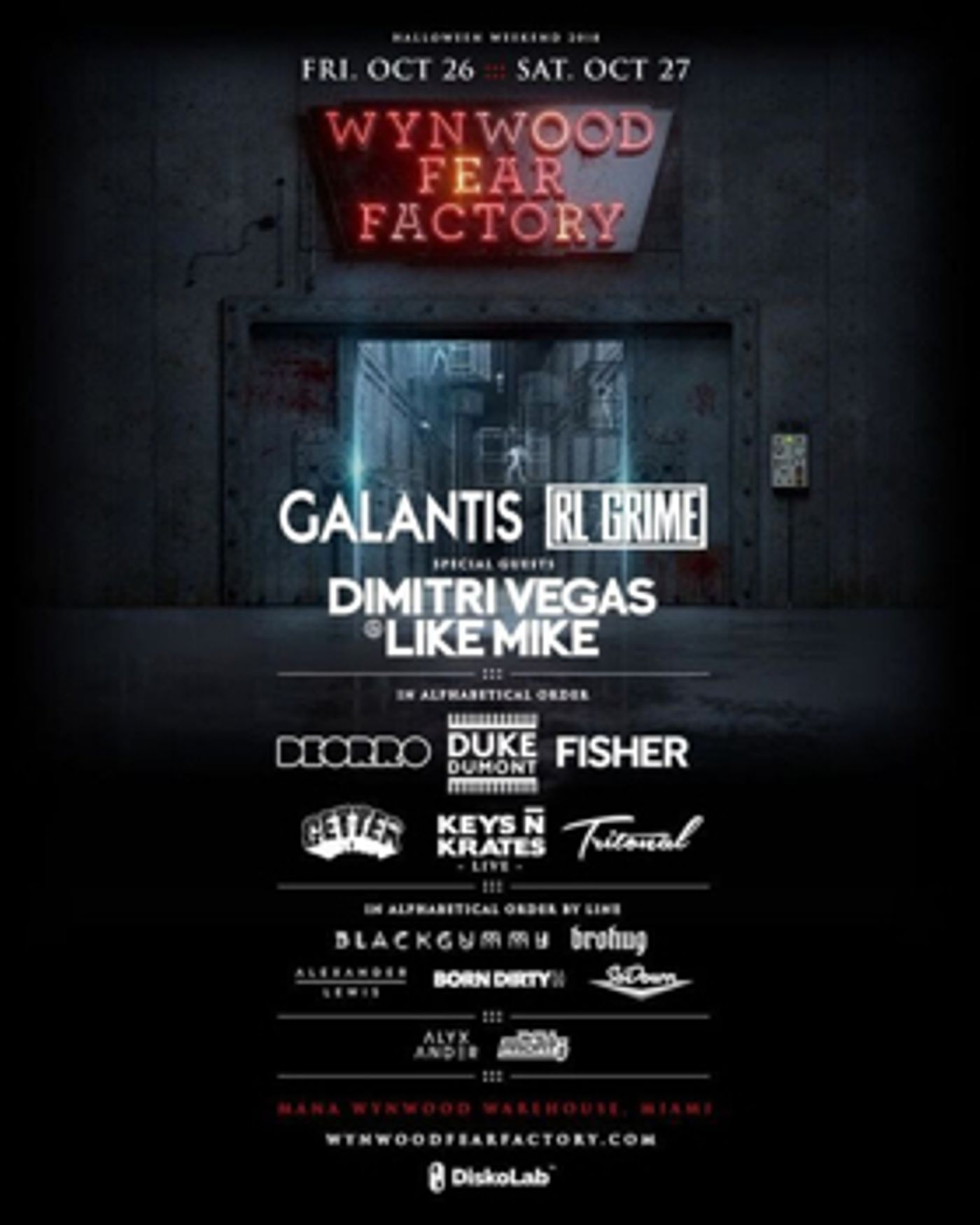 WYNWOOD FEAR FACTORY Returns To Miami Halloween Weekend with Galantis, RL Grime and More  Image