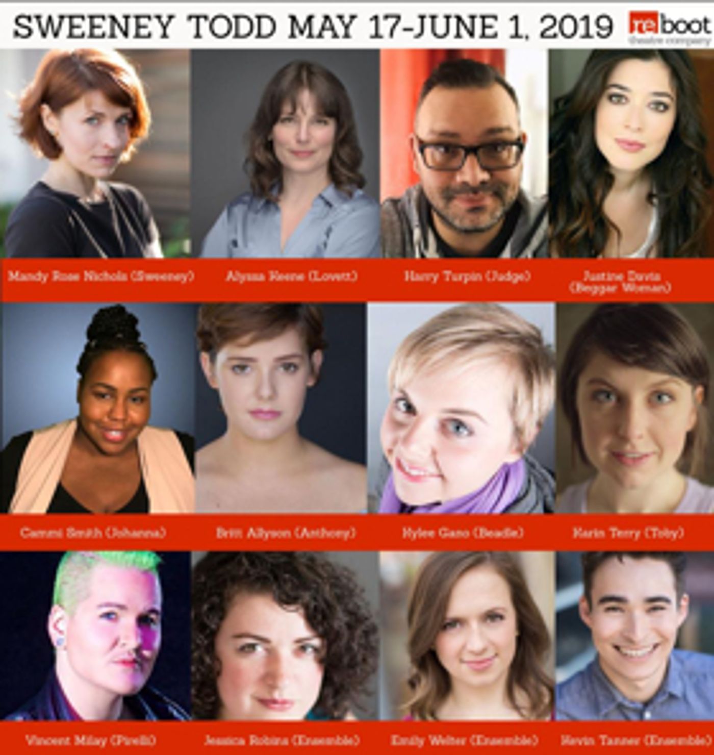 Reboot Theatre Announces Cast of SWEENEY TODD, THE DEMON BARBER OF FLEET STREET  Image