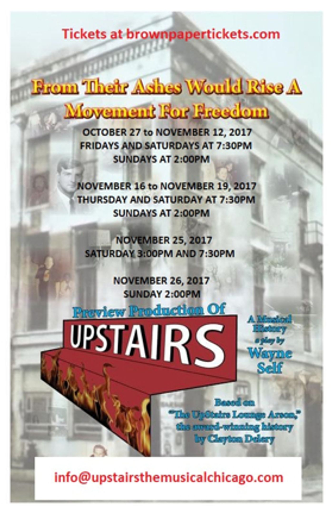 UPSTAIRS: THE MUSICAL to Play Pride Arts Center This Fall  Image
