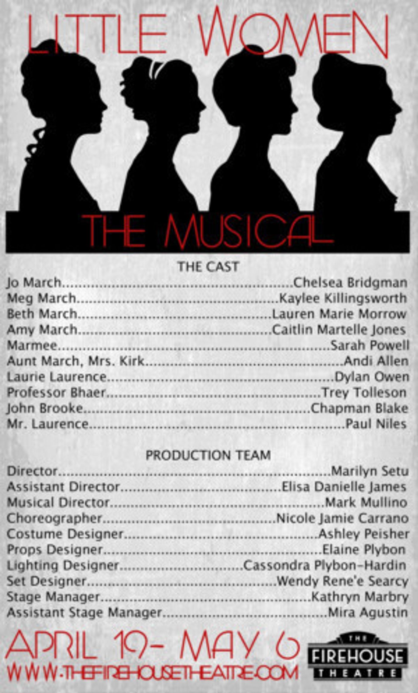 Casting Announced for LITTLE WOMEN at The Firehouse Theatre  Image