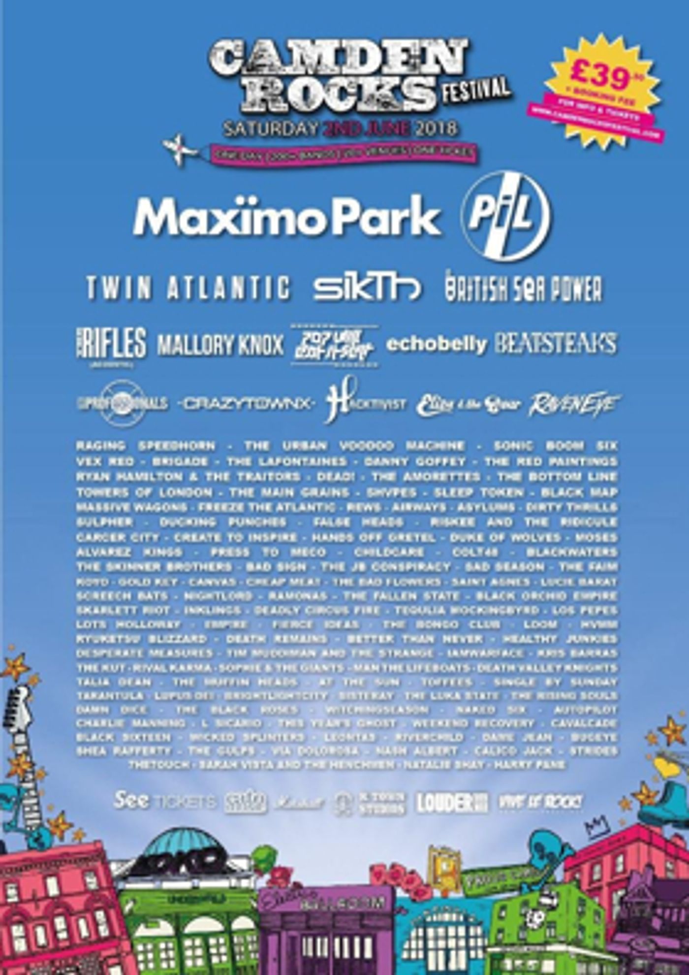 Camden Rocks Festival Announces British Sea Power, SikTh & More Bands To 2018 Lineup Camden Rocks Festival Announces British Sea Power, SikTh & More Bands To 2018 Lineup Image