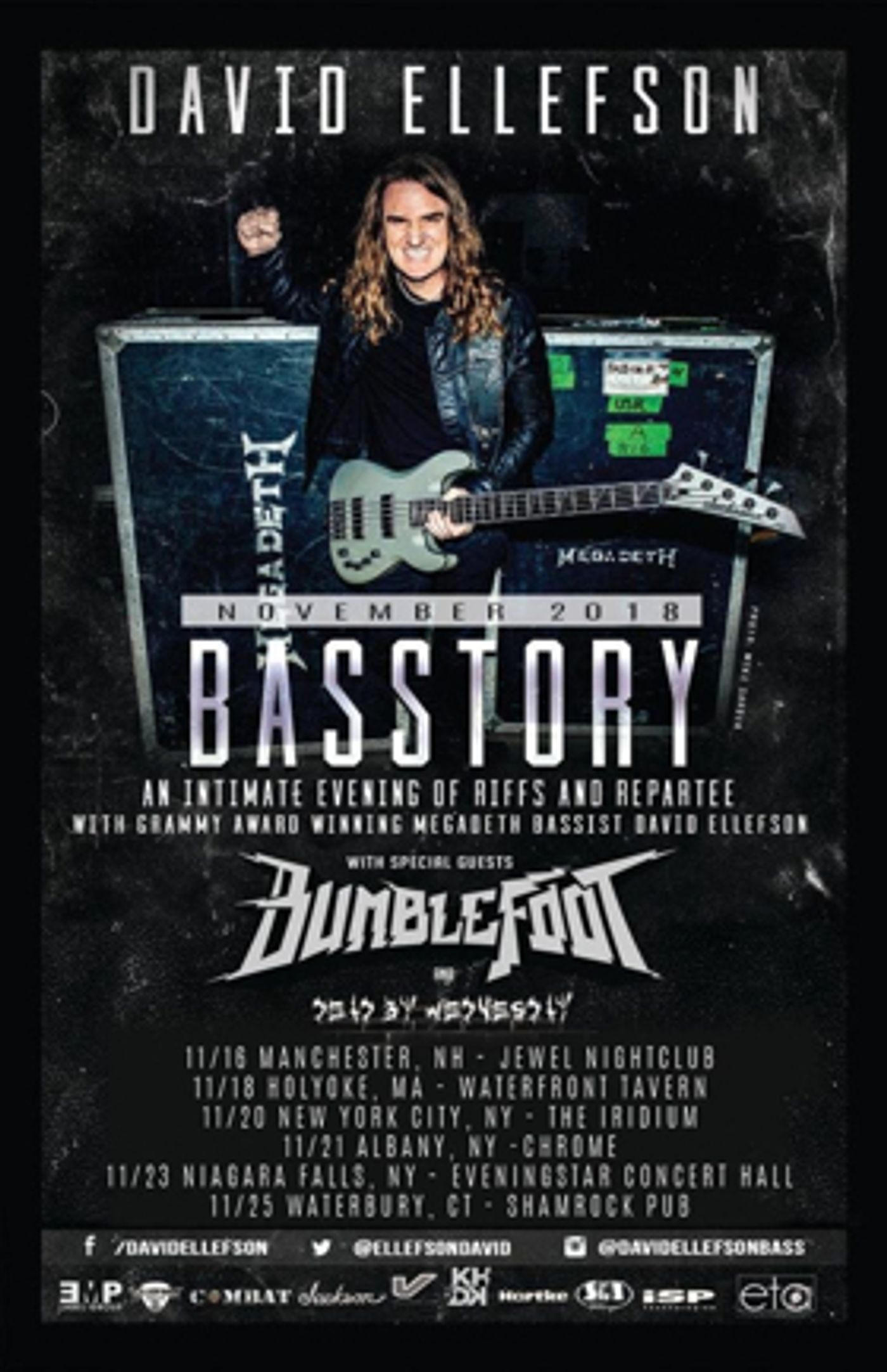 David Ellefson Announces East Coast Dates for BASSTORY Tour, with Special Guest BUMBLEFOOT  Image