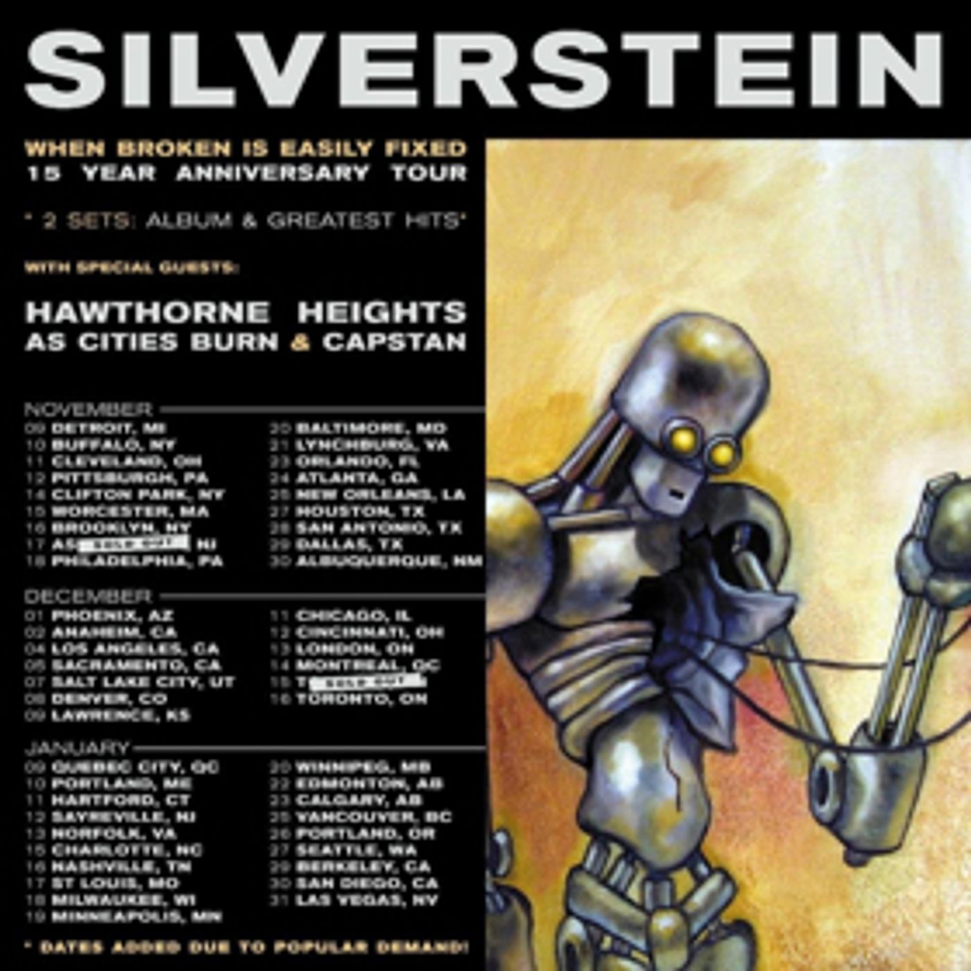 Silverstein Announce Second Leg of 'When Broken Is Easily Fixed' Anniversary Tour Dates  Image