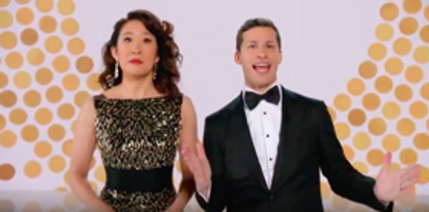 VIDEO: Andy Samberg and Sandra Oh Get Viewers Ready for the GOLDEN GLOBE AWARDS In New Promos VIDEO: Andy Samberg and Sandra Oh Get Viewers Ready for the GOLDEN GLOBE AWARDS In New Promos Image