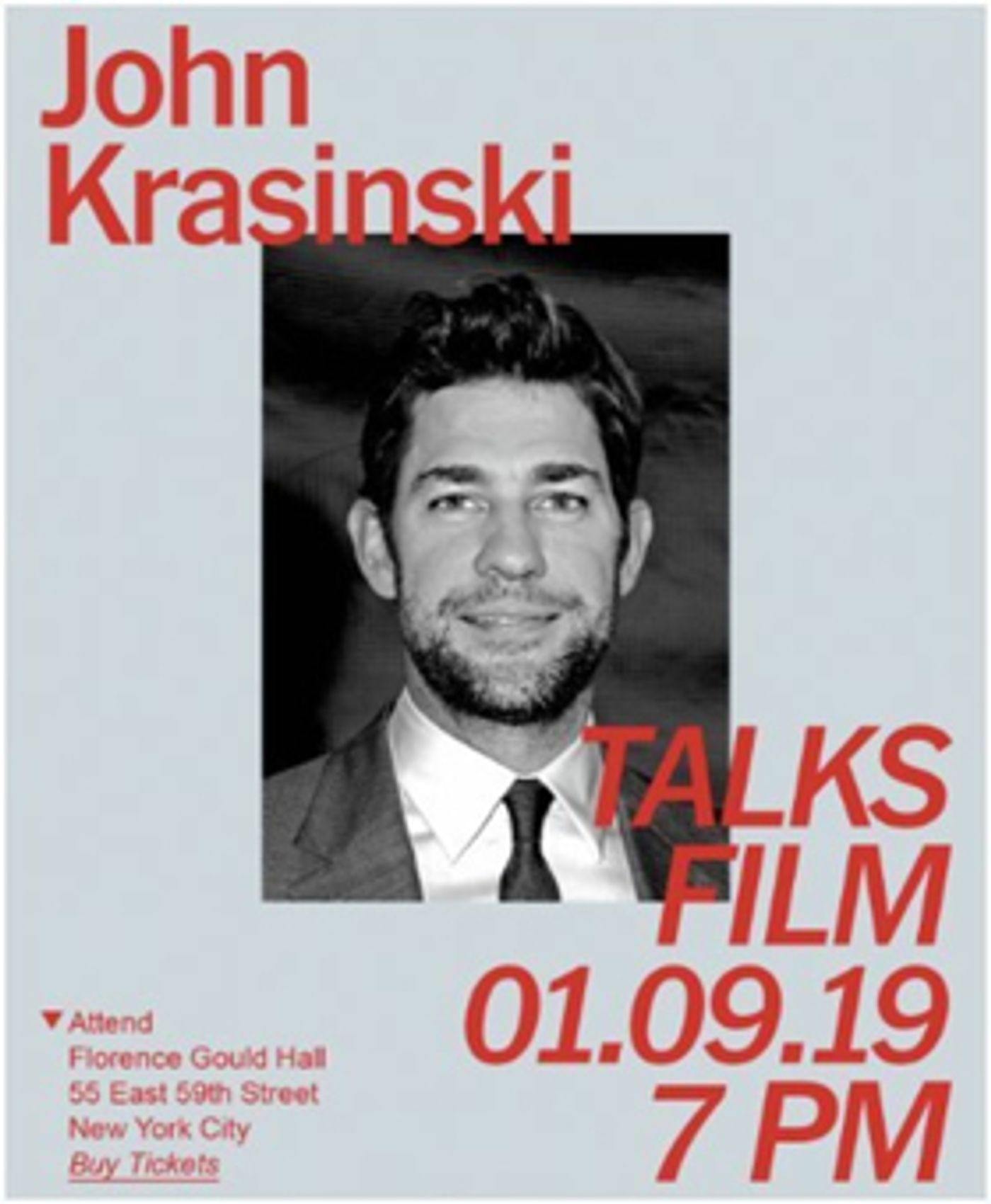 John Krasinski Discusses A QUIET PLACE with TimesTalks January 9  Image