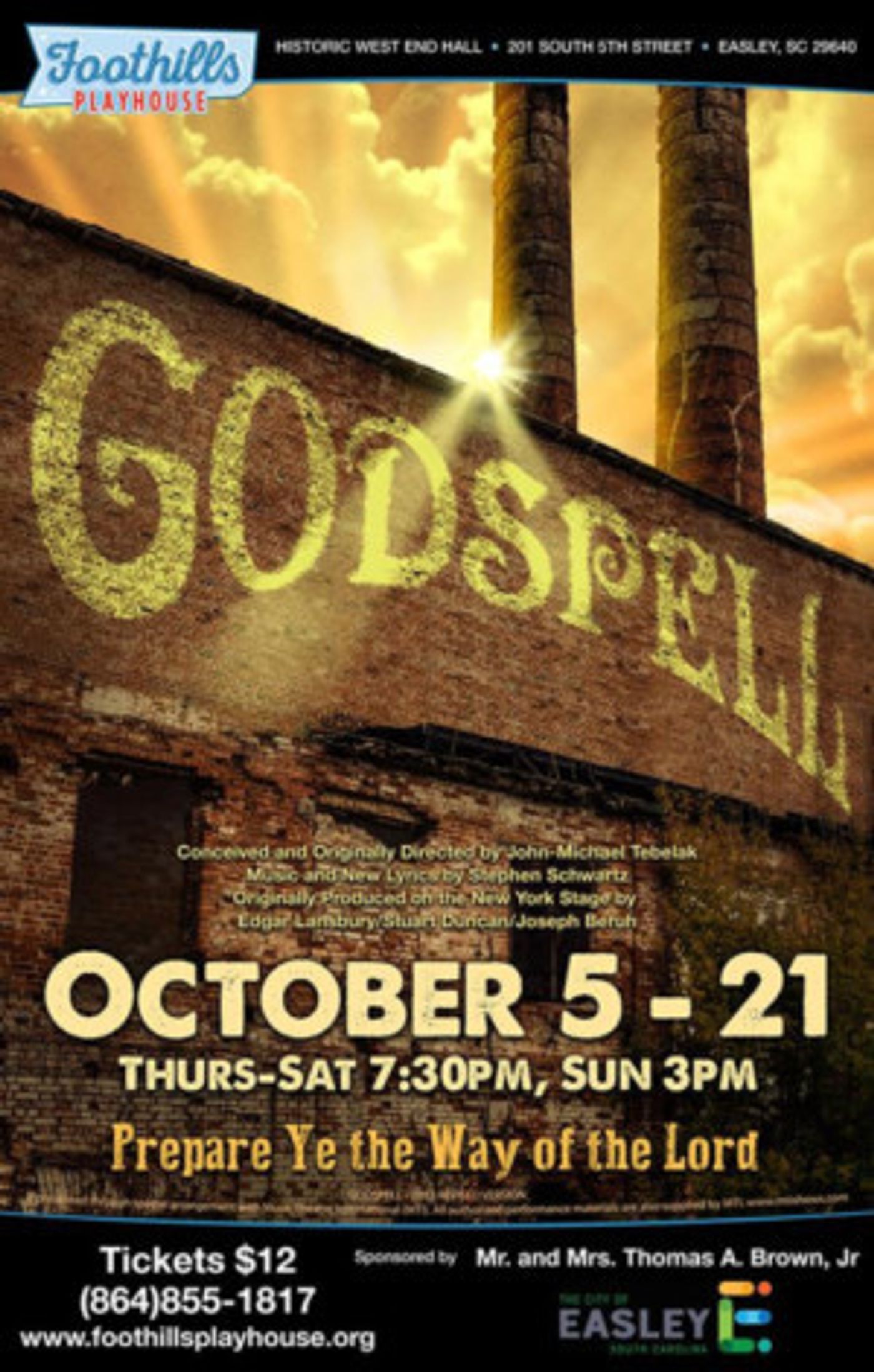 Interview: Noah Taylor, Director of GODSPELL at Easley Foothills Playhouse  Image