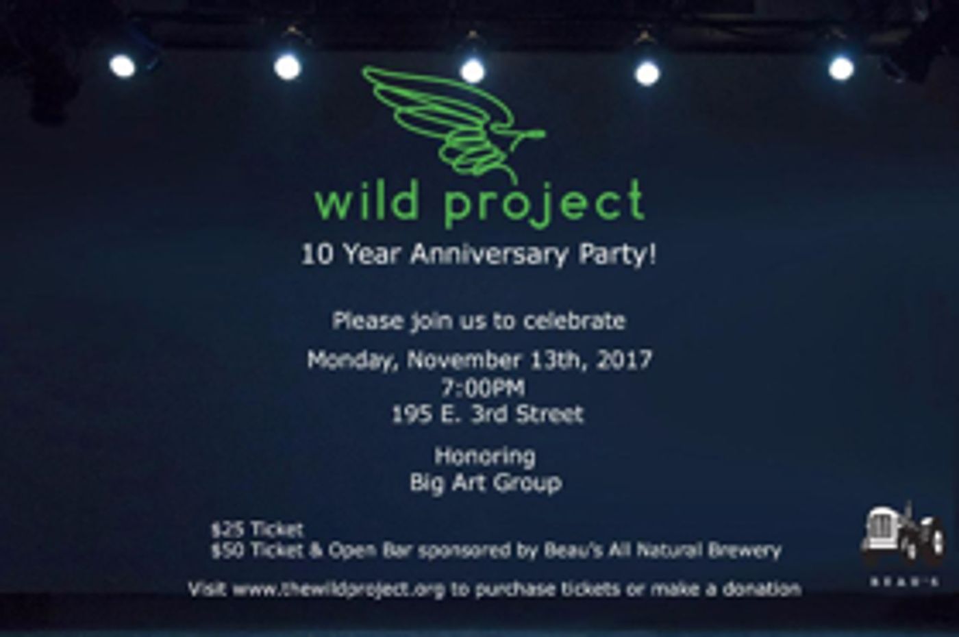 The Wild Project to Honor Big Art Group at 10th Anniversary Party Tonight  Image