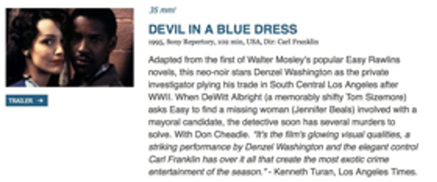 American Cinematheque and AAFCA Partner on Screening Series Celebrating African American Film / 1st Event is April 29th with Carl Franklin  Image