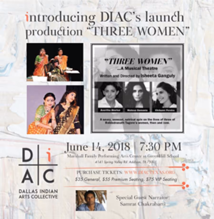 Multi-Disciplinary Indian Arts Non-Profit Launches In Dallas, With THREE WOMEN Image