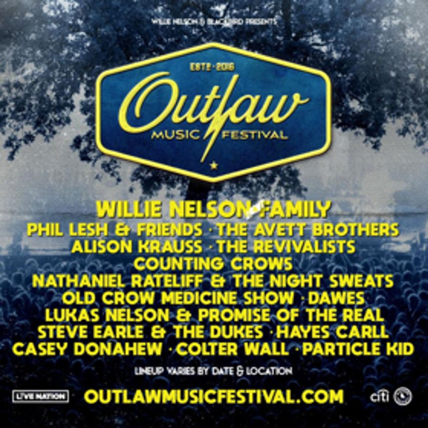 Willie Nelson's Outlaw Music Festival Announces 2019 Lineup Willie Nelson's Outlaw Music Festival Announces 2019 Lineup Image