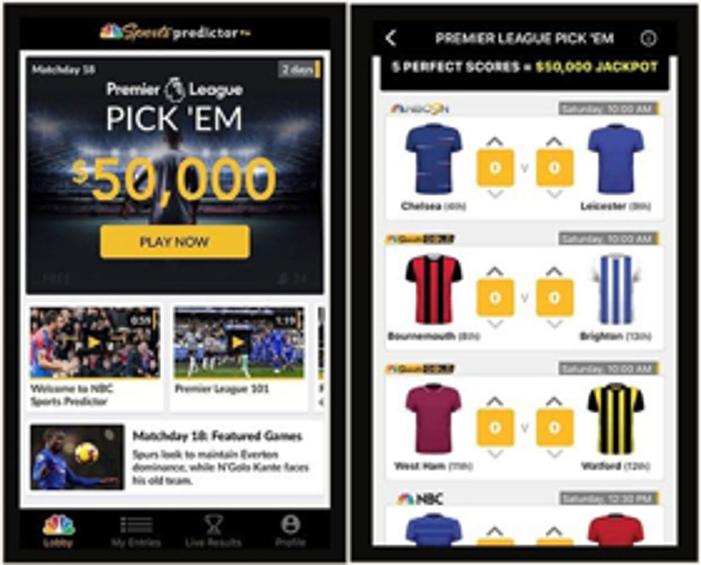 NBC Sports Launches 'Predictor' App, Offering $5,000 in Prizes Ever Week NBC Sports Launches 'Predictor' App, Offering $5,000 in Prizes Ever Week Image