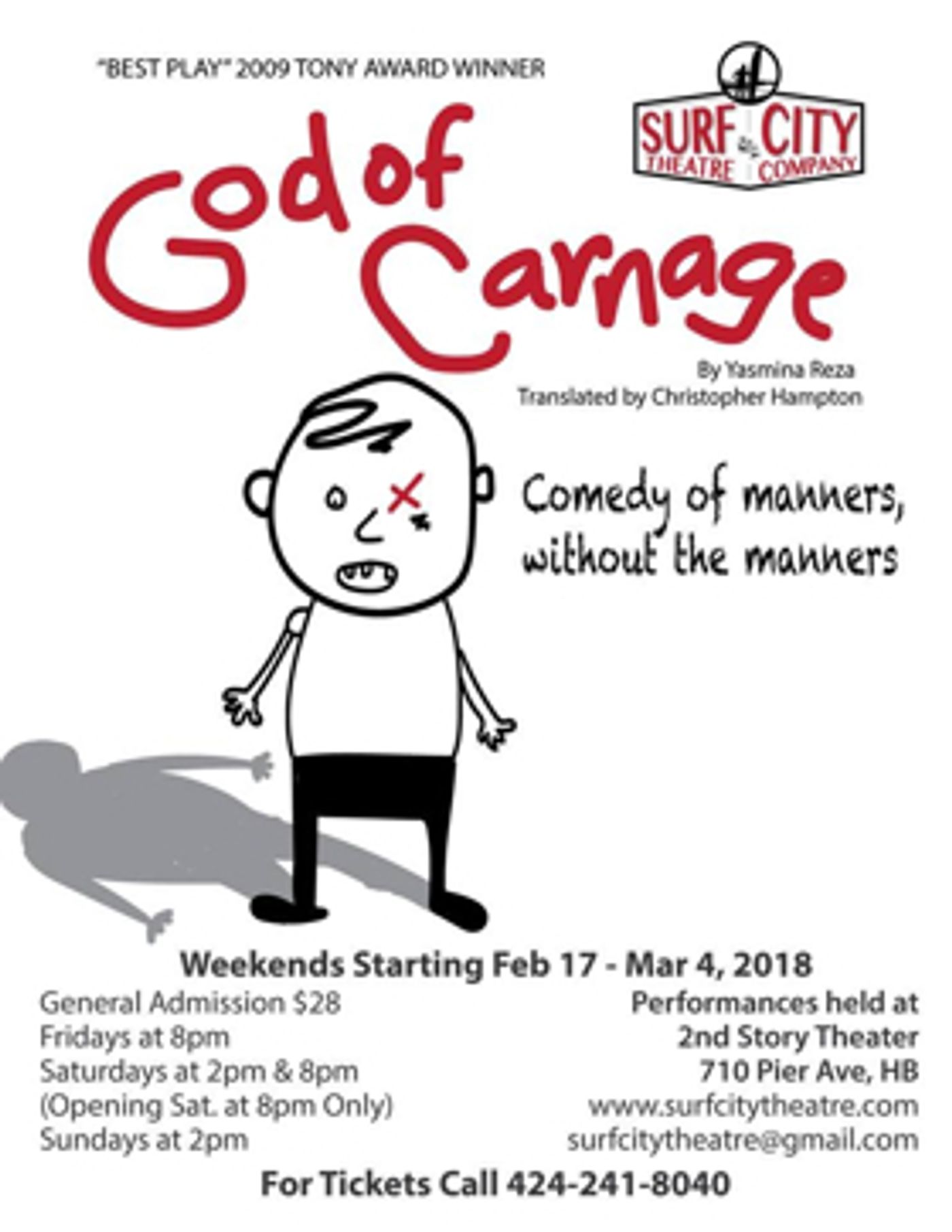 Review: Yazmine Reza's GOD OF CARNAGE Brilliantly Directed and Perfectly Cast at Surf City Theatre Review: Yazmine Reza's GOD OF CARNAGE Brilliantly Directed and Perfectly Cast at Surf City Theatre Image