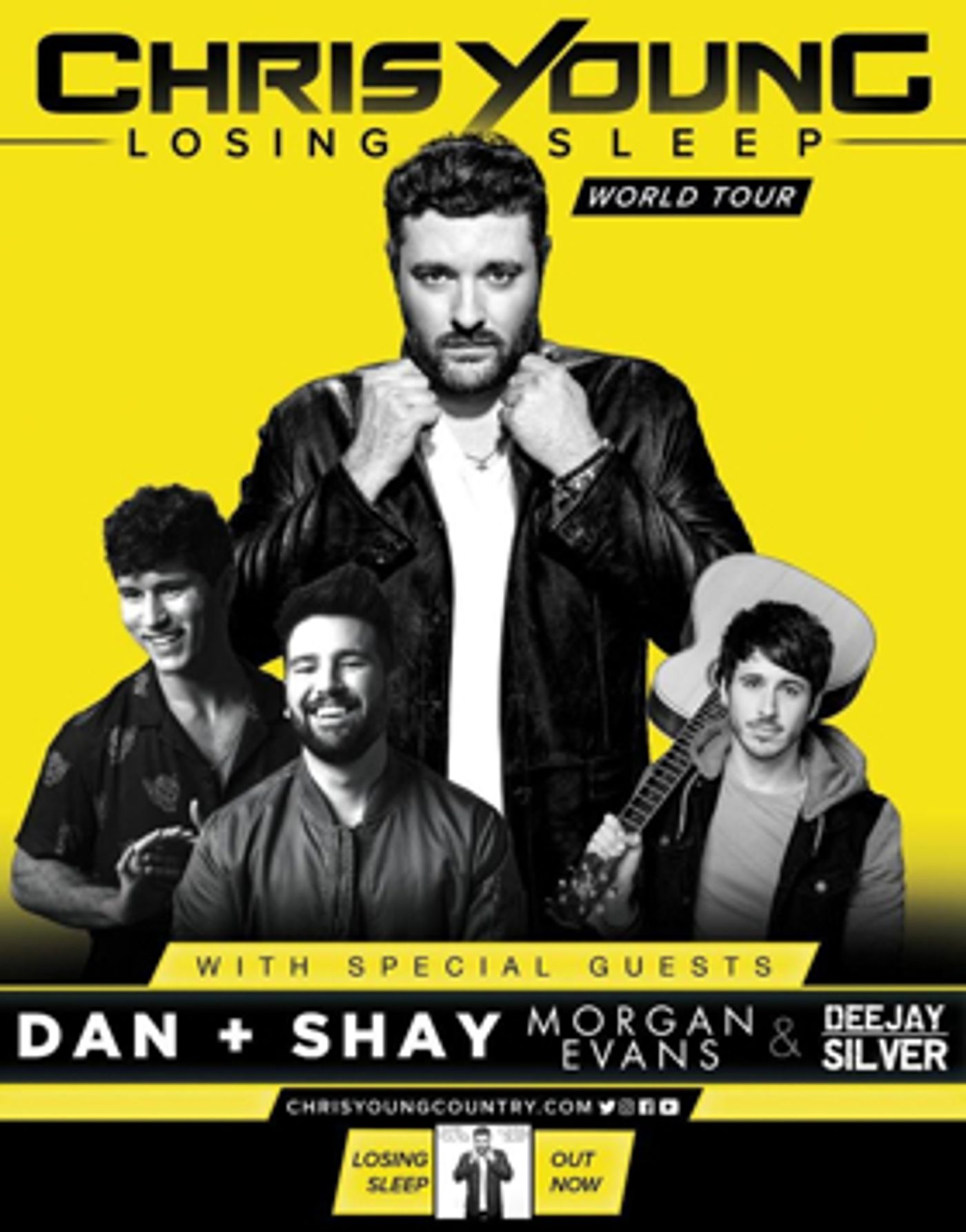 Chris Young Extends 2018 LOSING SLEEP World Tour with Dan & Shay, Morgan Evans, and Dee Jay Silver  Image