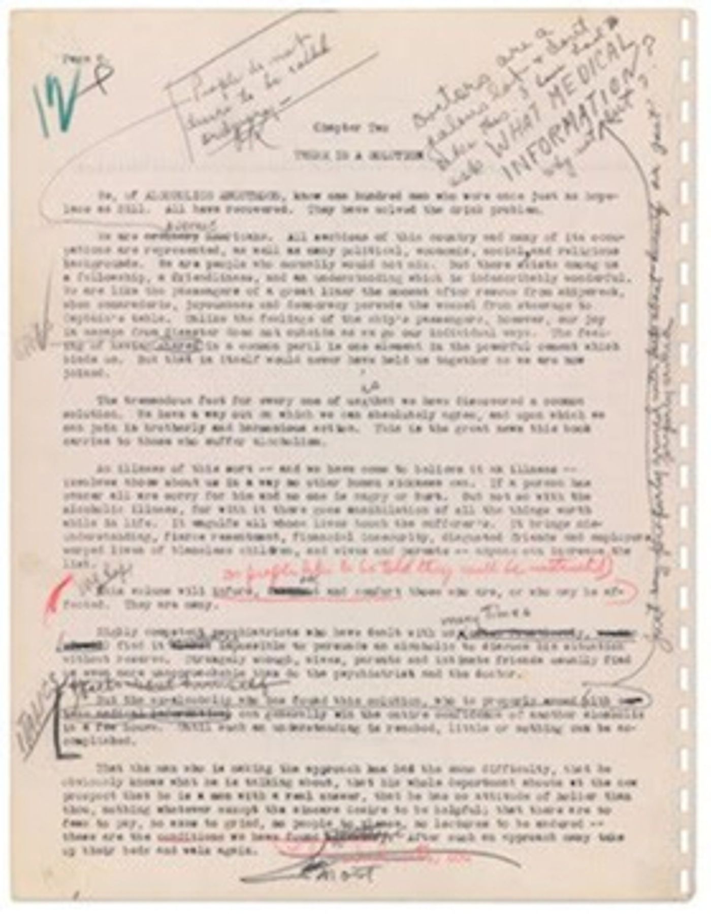 PROFILES IN HISTORY Announces Original Working Manuscript For The Big Book of Alcoholics Anonymous For Auction  Image