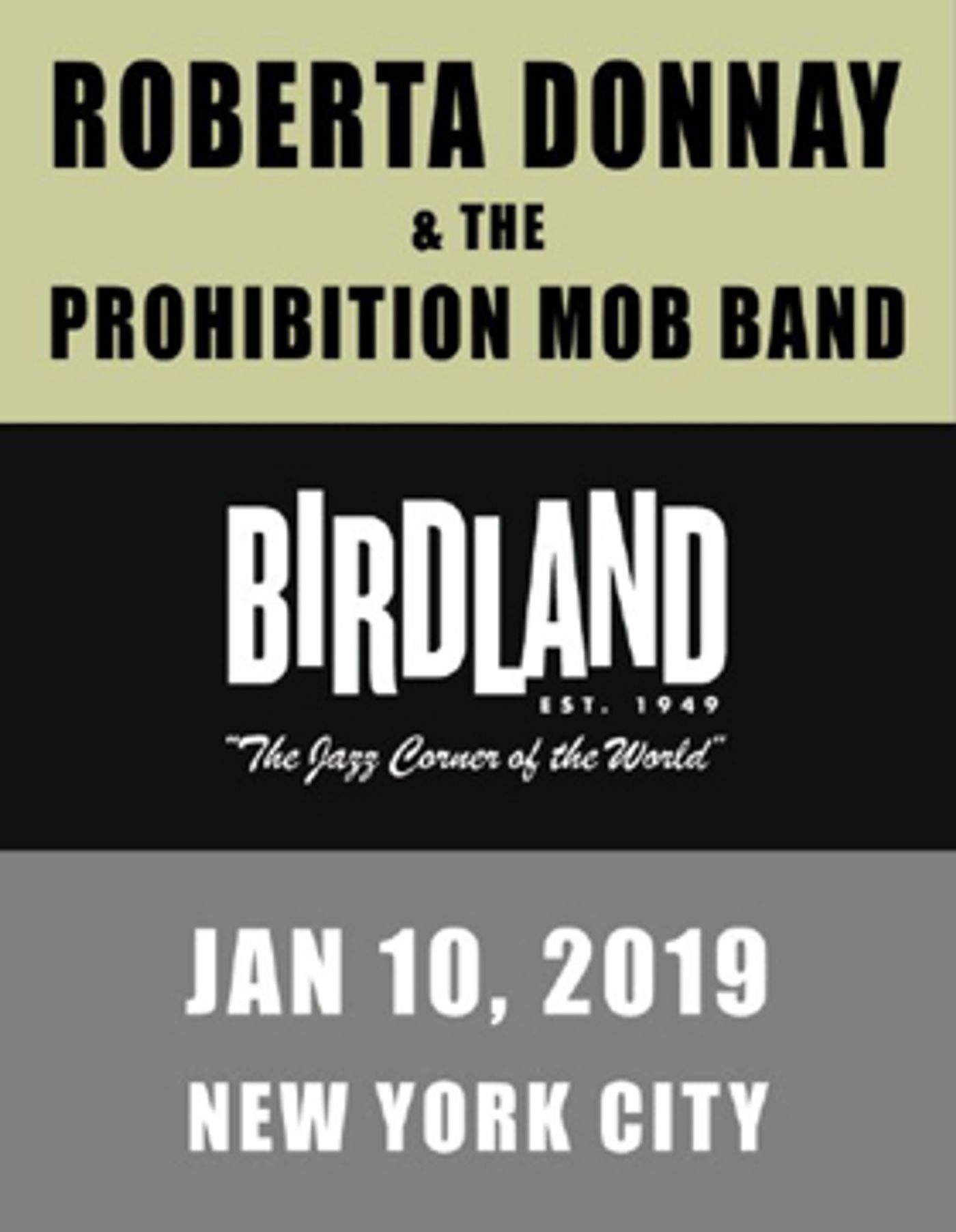 ROBERTA DONNAY and The Prohibition Mob Band Come to Birdland Jazz Club  Image