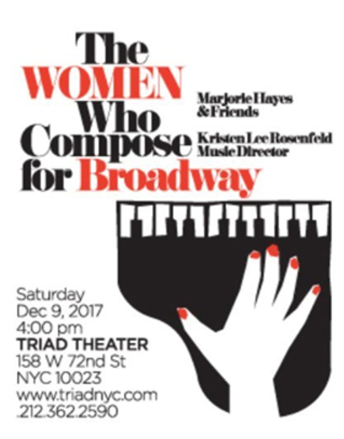 THE WOMEN WHO COMPOSE FOR BROADWAY to Debut at The Triad THE WOMEN WHO COMPOSE FOR BROADWAY to Debut at The Triad Image