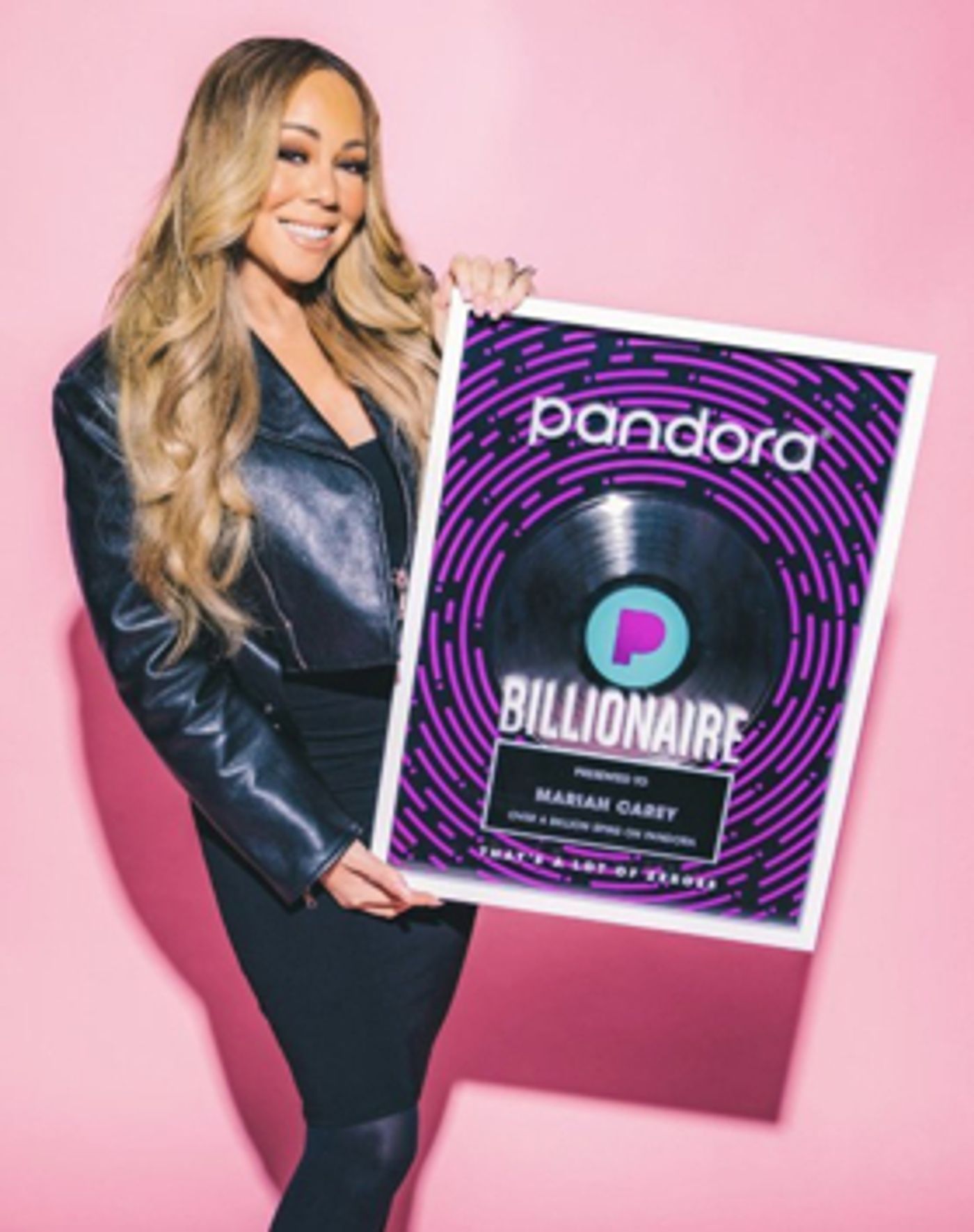 Mariah Carey Receives Pandora Billionaire Plaque Mariah Carey Receives Pandora Billionaire Plaque Image