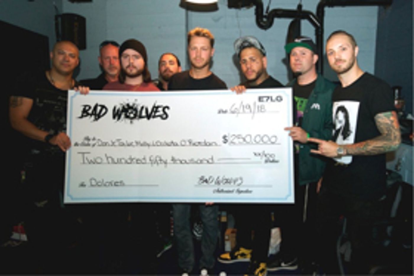 Dolores O'Riordan's Children Presented with $250,000 Check by Bad Wolves  Image
