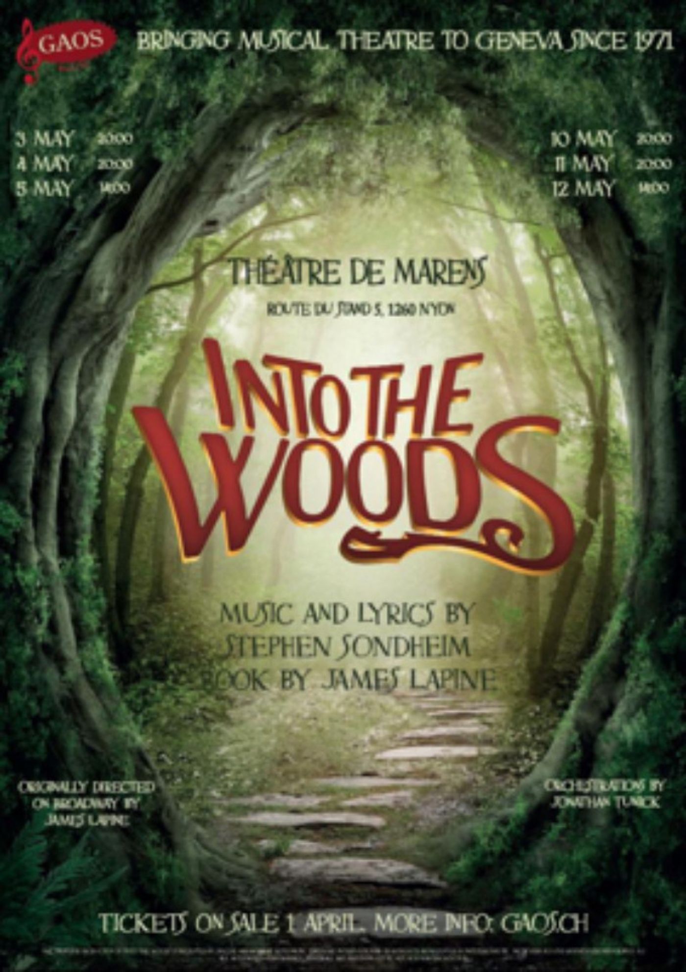 INTO THE WOODS Comes to Geneva with Gaos this May  Image