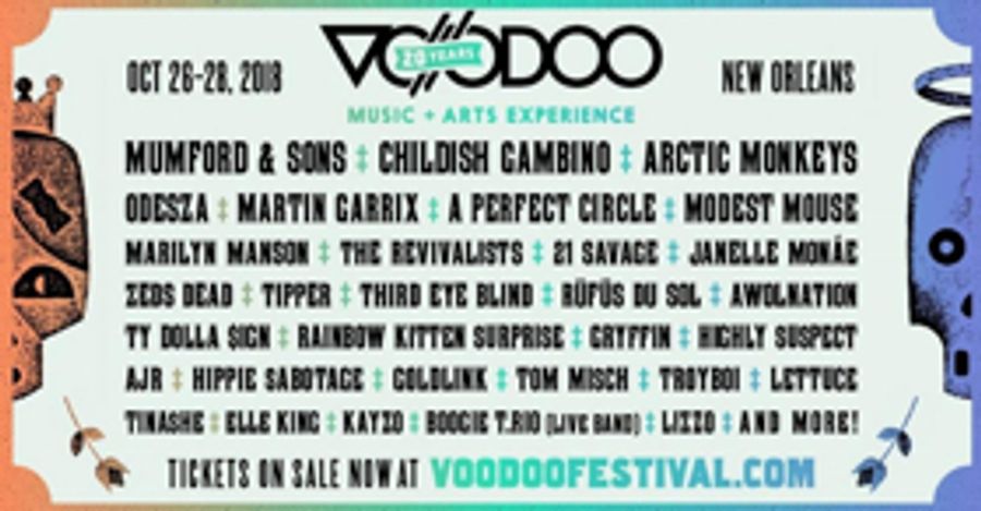 Mumford & Sons, Childish Gambino, Arctic Monkeys To Headline Voodoo Music + Arts Experience's 20th Anniversary Image