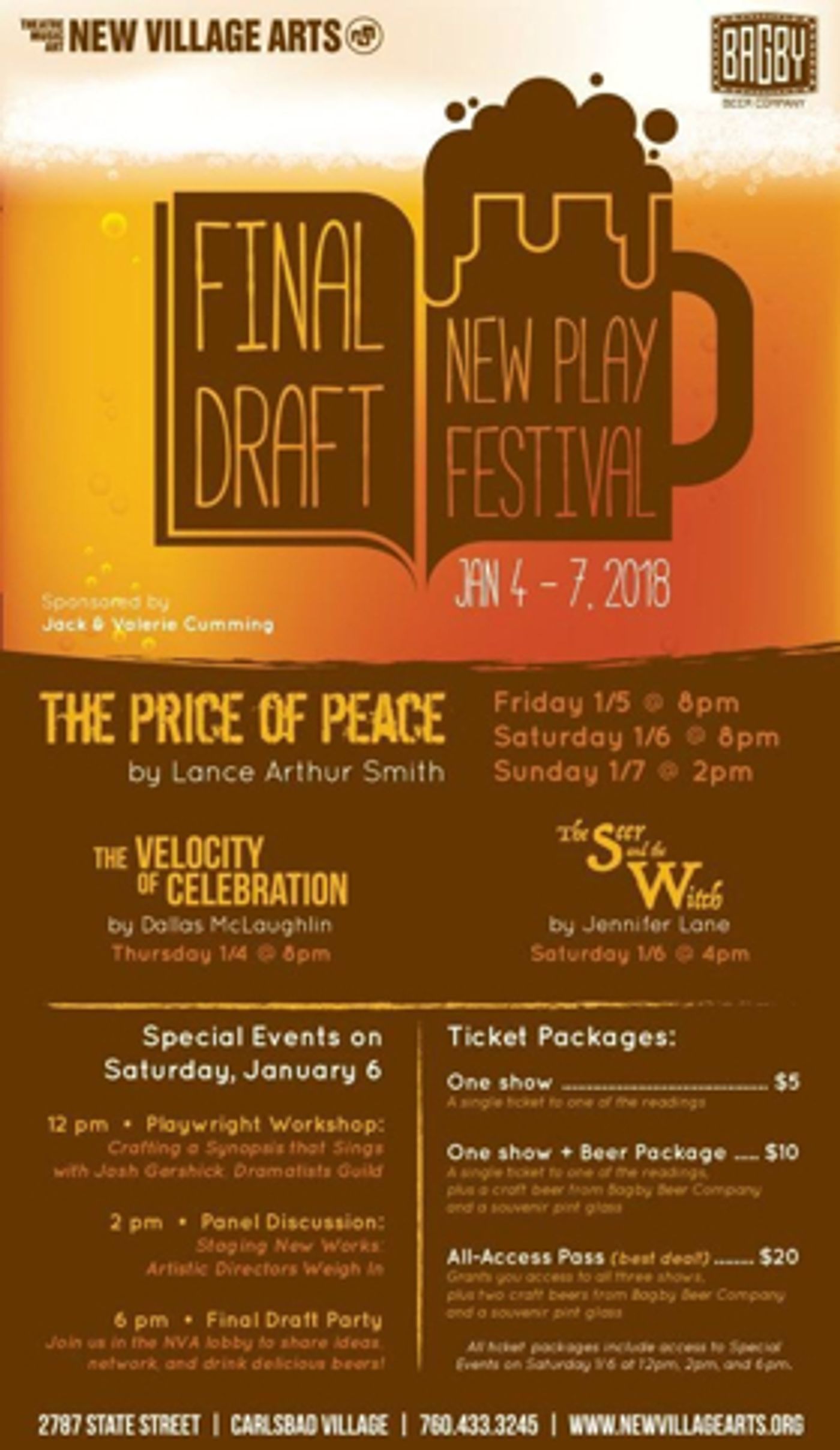 New Play Festival Announced for January at New Village Arts  Image
