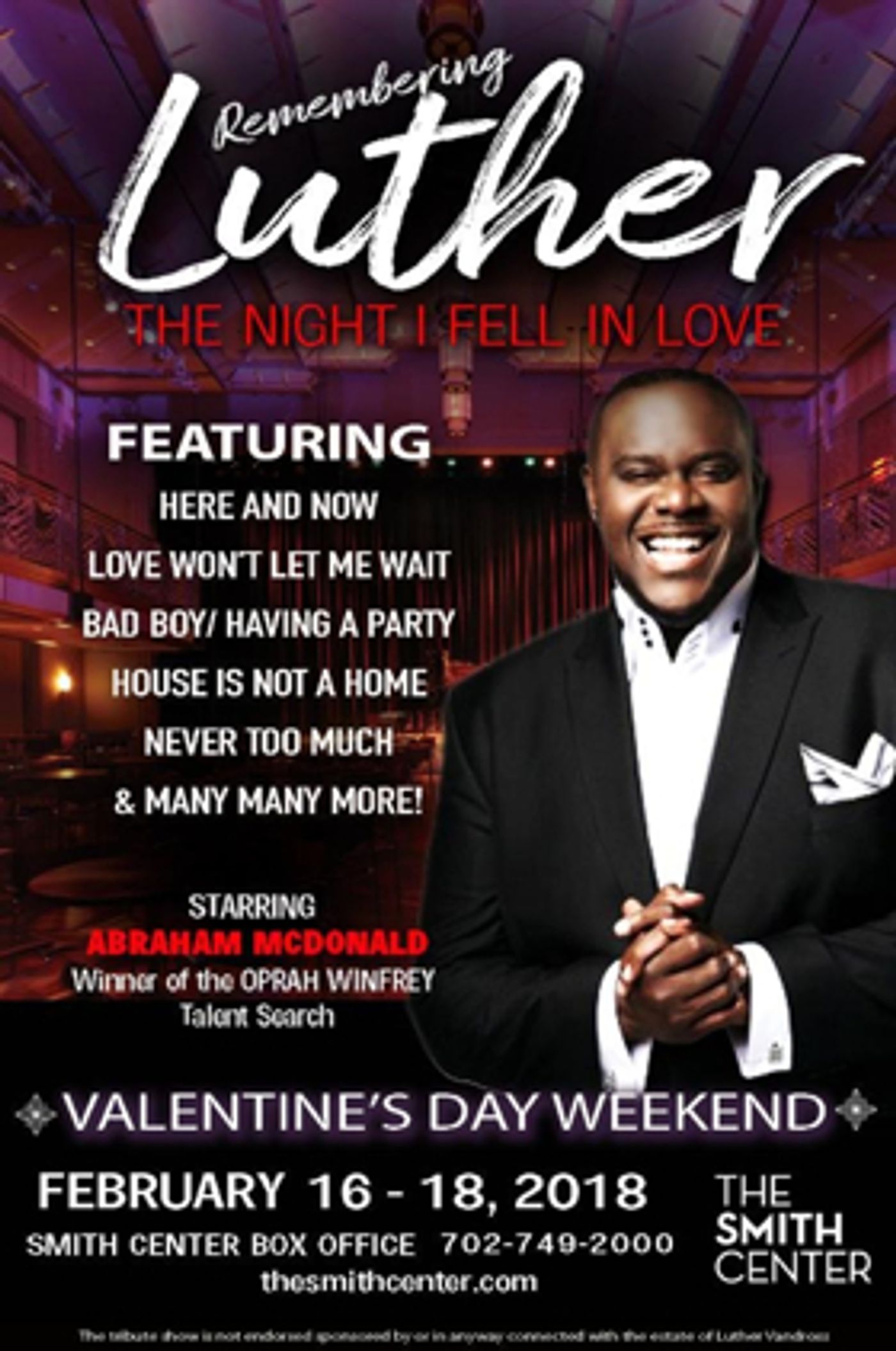 REMEMBERING LUTHER: THE NIGHT I FELL IN LOVE to Headline in Las Vegas REMEMBERING LUTHER: THE NIGHT I FELL IN LOVE to Headline in Las Vegas Image