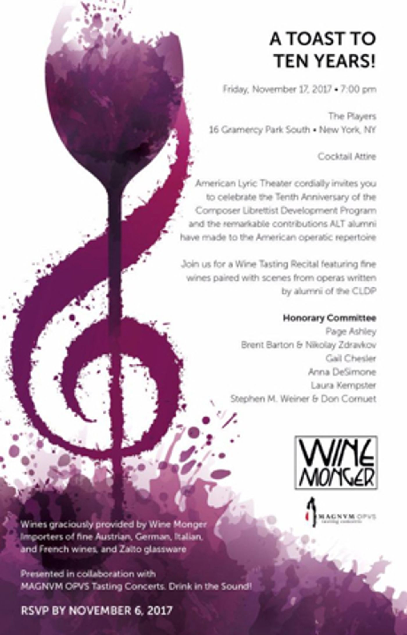 American Lyric Theater Presents A Toast To Ten Years on 11/17  Image